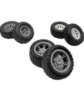 8 Piece Toy Wheel Set With Rubber Tires And Metal Shafts For DIY RC Cars Trucks And Robot Projects Includes Small And Big Diameter