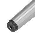 MK2 1-slot live center for lathes, steel body with black end and center bore, side view