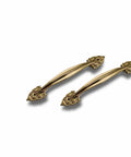 Elegant Antique Brass Cabinet Handle With Dope Ornate Vintage Leaf Design Pair Drawer And Door Pull For Furniture Restoration And Home Decor 12 Inch Sturdy Brass Hardware Built To Last For Cabinets And Dressers