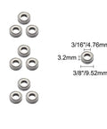 Router Bit Bearing Kit Top Mounted Bearings With Three Sixteenths Inch Inner Diameter And Three Eighths Inch Outer Diameter dimensions