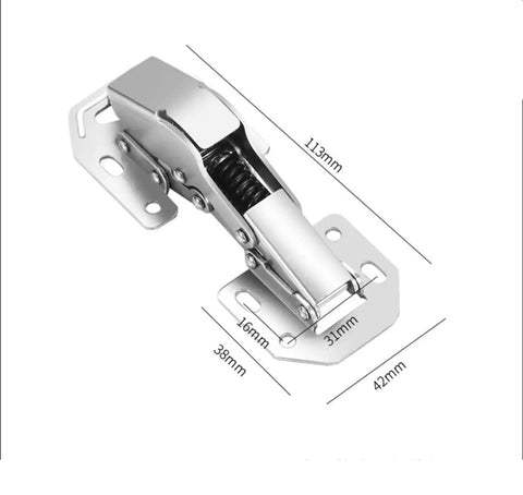 Soft Close Frameless Cabinet Hidden Hinges With Buffered Mute Hydraulic System Easy Install Ultra Quiet Self Closing Hardware Durable Cold Rolled Steel 4 Pack For Bedroom Wardrobe Doors with dimensions