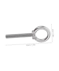 Pro Grade Stainless Steel Eye Bolt M10x60 With Nut And Flat Washer Long Reach threaded rigging gear shown with dimensions.