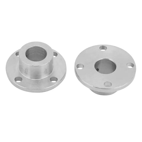 Rock Solid M4 Flange Coupler Motor Shaft Connector, 2 Piece Heavy Duty Plated Iron Adapter, 12Mm ID 18Mm OD with flanges.