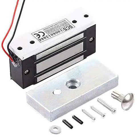 130Lb Magnetic Door Lock With Remote Control Kit For Drawer Cabinet Cupboard Locker Wardrobe, showing lock and installation parts