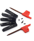 Five Sixteenth Inch Mini Lathe Indexable Carbide Turning Tool Holder Kit with TCMT090204 Inserts, AL AR BL BR E Holders