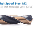Twist drill bit, close-up view, gold and black coated, 17/64 inch diameter, HSS