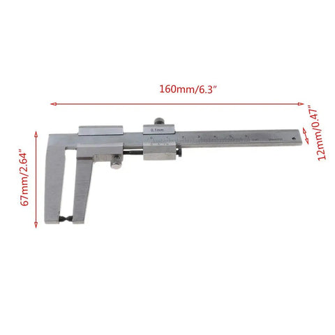 Upgraded 0-60mm Verniers Calipers Not-Digital Steel for Brake Disks Measuring Tool Easy Carry Measurer Verniers Calipers Digital displayed with measurements.