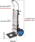 This Bad Ass Electric Stair Climber Is A Total Game Changer For Moving Heavy Gear Like Pros On Curved Or Straight Stairs With 2000W Motor And 48V Battery, showing detailed dimensions and features.