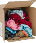 Reclaimed Poly Cotton T Shirt Rags Assorted Colors Low Lint 5 Pound Box Pack Great for Auto Shop Garage Cleaning