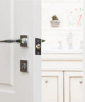 Super Solid Brass Steel Adjustable Ball Catch Door Latches 10 Or 15pcs Spring Roller Catches For Closet Cupboard Cabinet Hidden Smooth Sliding Mechanism on a white door.