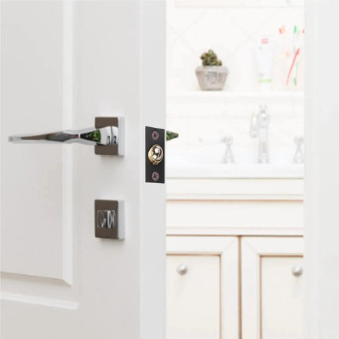 Super Solid Brass Steel Adjustable Ball Catch Door Latches 10 Or 15pcs Spring Roller Catches For Closet Cupboard Cabinet Hidden Smooth Sliding Mechanism on a white door.
