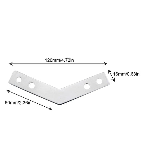Heavy Duty 135 Degree Reinforcement Plate Side Connection Bracket For Barns, Garages, Gates, And Sheds, steel with flush holes