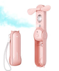 Portable Misting Fan With 15ml Water Tank Handheld Personal Mister Rechargeable Mini Spray Fan For Travel Outdoors Hiking Camping Home Office Pink One Touch Mist On Off For A Refreshing Cooling Burst