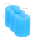 Close-up of a blue rubber cushion from 20 Piece Drawer Bumper Set For Furniture Drawers With Blue Rubber Cushions, Silent Glide Operation.
