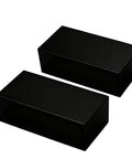 Two Pack HDPE Plastic Blocks Black 2 By 3 By 6 Inches High Density Polyethylene Cutting Board Material, front view.