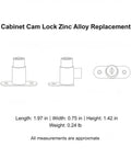 Sleek Silver Zinc Alloy Cam Lock For Cabinets Drawers And Sliding Doors Compact Replacement Hardware With Two Keys Diagram