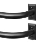 Heavy Duty Black Curtain Rods 2 Pack Wrap Around Style For 28 To 48 Inch Windows Adjustable Matte Black Drape Pole Curved Design That Hugs Walls