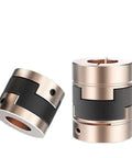 Cool New Flexible Shaft Coupler In 8mm 10mm And 16mm Sizes Perfect For Your Nifty 3D Printer Setup Featuring Reliable Oldham Design With An Snazzy 11mm LZ-B-D32L45 Option To Keep Things Smooth And Slicing Like A Dream., gold and black Oldham flexible shaft coupler for 3D printer motors