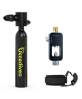 Mini Scuba Tank Pony Bottle With Adapter For Underwater Practice Snorkeling And Shallow Water Diving 0.5 L 3.5 Cu Ft, Black.