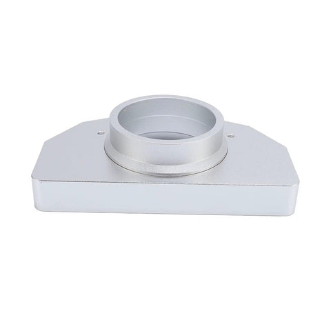 Sim Racing Wheel Aluminum Mounting Bracket For G25 Steering Wheel, Precise Durable Bearing Seat, silver base view.
