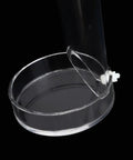 Crisp Acrylic Aquarium Feeder Tray, 9.84 Inch Leak Proof Fish Tank Feeding Tube secured with suction mount for easy feeding.
