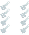 8 Pieces Bifold Door Surface Aligners Repair Parts Kit For Sliding Closet Doors And Bifold Closet Hardware Replacement Including Metal Top Pivot Brackets For Easy Installation And Repair Of Foldable Wardrobe Doors Silver, showing metal brackets in silver finish.