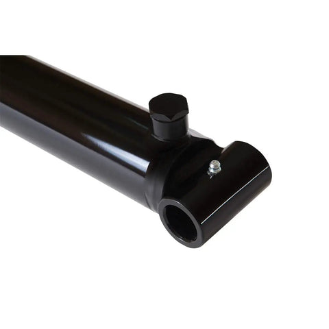 Beefy 2 Inch Bore Hydraulic Cylinder With 16 Inch Stroke Welded Ram and cross tube ends detail