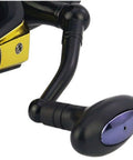 Close-up of handle on Saltwater Spinning Reel With Carry Bag For Travel Anti Corrosion Coating Heavy Duty 9Kg Drag.