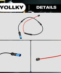 Front brake pad wear sensor cable with blue connector and red lead for BMW 330i/M340i, 1-pack