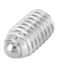 M8 spring ball plunger showing detailed stainless steel construction for pneumatic tool maintenance, 20 Pack Heavy-Duty M8 Spring Ball Plungers, Slick Stainless Steel Hex Socket Inserts, Hardcore Precision Threaded Push-Fit Fasteners For Pneumatic Tool Maintenance And Gear Upgrades With Top-Shelf Reliability.