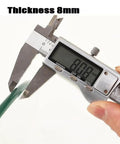 Measuring thickness of Lazy Susan Rotating Turntable Glass Tray 8mm with caliper