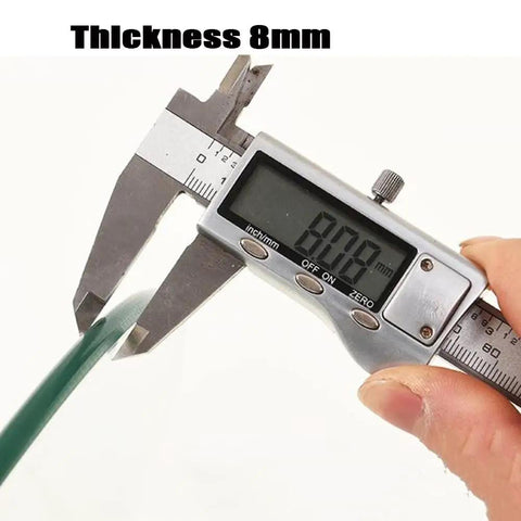 Measuring thickness of Lazy Susan Rotating Turntable Glass Tray 8mm with caliper