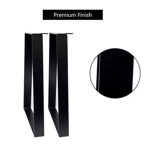 Heavy Duty Metal Table Leg Set 15.7 Inch High By 17.8 Inch Wide For Furniture DIY Sturdy Desk Stool Chairs Coffee Tables Black