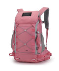 Pink 35L Hiking Backpack For Outdoor Adventures Nylon Build With Ergonomic Shoulder Straps, front view showing ample storage and pockets.