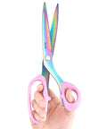 Heavy Duty 9 Inch Titanium Coated Fabric Scissors, All Purpose Sewing Shears For Cutting Fabric Leather Clothes And More, Stainless Steel Professional Tailor Scissors For Home Crafting, Pink