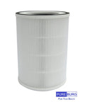 Two Pack H13 HEPA Replacement Filter For Afloia KILO Series with pre-filter and activated charcoal, side view of filter
