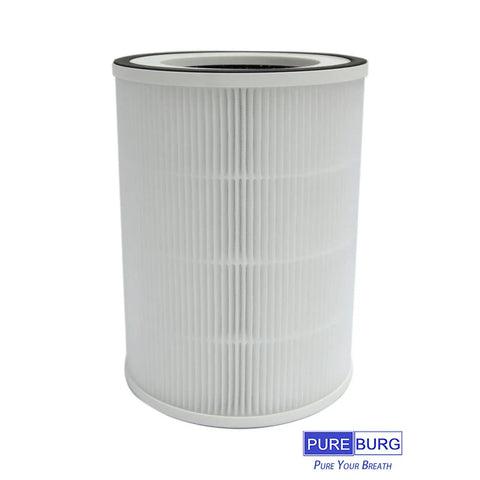 Two Pack H13 HEPA Replacement Filter For Afloia KILO Series with pre-filter and activated charcoal, side view of filter