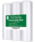 Three Pack 11x20 Vacuum Sealer Rolls BPA Free For Clamp Style Machines, Sous Vide Ready Food Grade Storage, 60 Feet Total