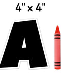 Bold Black Punchout Alphabet And Number Letters For Classroom Decor And Homeschooling Displays Groovy Retro 1949 Style large letter A