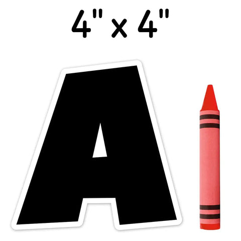 Bold Black Punchout Alphabet And Number Letters For Classroom Decor And Homeschooling Displays Groovy Retro 1949 Style large letter A