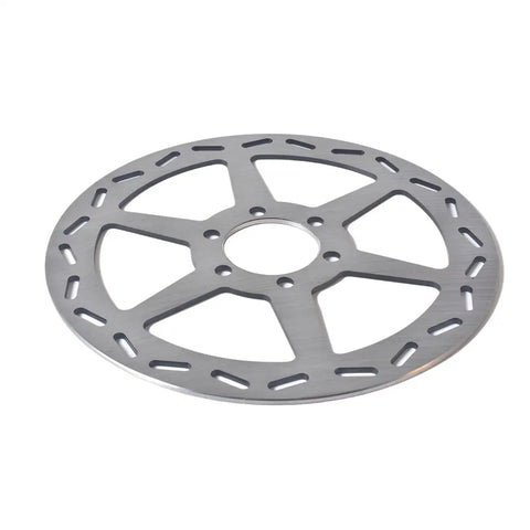 180mm Mini Bike Disc Brake Rotor with Pads Replacement for Baja Doodle Bug DB30 CT100U shown at angle with vent slots visible.