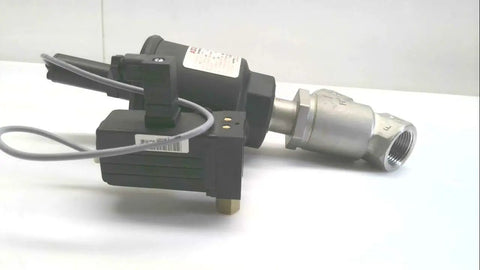 Real Deal Stainless Steel 2 Way Normally Closed Pilot Operated Angle Valve For Air And Water With 1 Inch Pipe Size, showing solenoid and valve design.