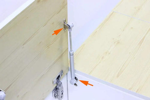 Four Pack Heavy Duty Gas Hydraulic Struts Delivering Hella Smooth Operation With Rock Solid Piston Dampers For 120N Soft Close Lid Support on cabinet door.