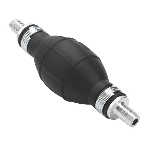Manual Siphon Pump For Gasoline And Oil Transfer Hand Operated Fuel Extractor With 10mm Hose No Spill Easy Liquid Transfer Tool For Hydraulic Equipment Marine And RV Use, black rubber pump bulb with metal hose fittings