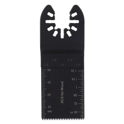 Close-up of a single blade from the 33 Piece Universal Oscillating Multitool Blade Set Heavy-Duty With High Carbon Steel Blades for wood.