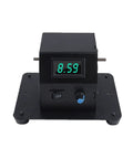 Knockout Mini Bench Grinder With A Legit 300 Watt Copper Motor Quick Swap Adapters Forward Reverse Switch Rugged Steel Frame Built Tight For Serious Shop Work Slick Metal Polishing And Wood Finishing, digital display top view.
