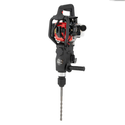 Gas Powered Jack Hammer Concrete Breaker 33cc 2 Stroke Heavy Duty Demolition Tool With drill bit attached