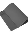 Top Shelf Anti Static Soldering Mat With ESD Safe Silicone Surface, No Nonsense Heat Resistant Repair Pad For Computer And Phone Tech Work, Fly And Secure Grey Setup For Main Hustle, grey silicone mat view.