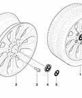 Diagram of BMW Hubcap Replacement 36 13 6 783 536 Black Fits Most Original BMW Wheels For 1 Series 3 Series 5 Series M Models X3 X5 Z4