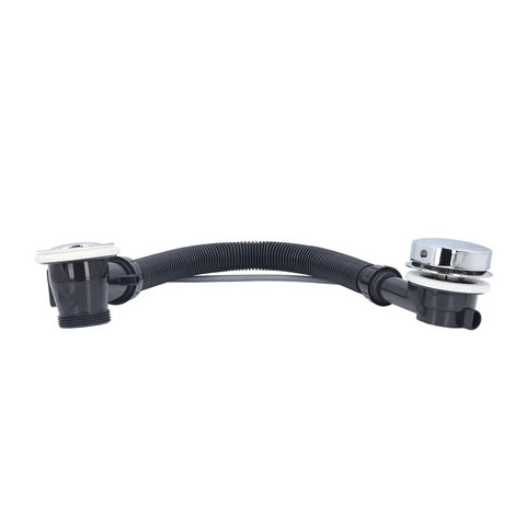 Onythral Bathtub Overflow Drainer Easy Install, flexible drain pipe with chrome cover, durable plastic construction.